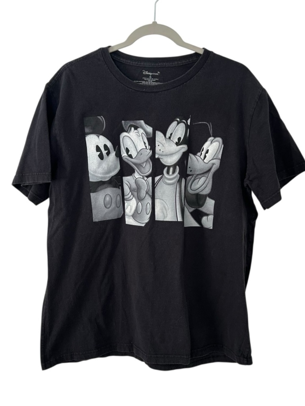 Vintage Black & White Disney Top Shirt Mickey Mouse Cartoon Men’s Unisex Size XL